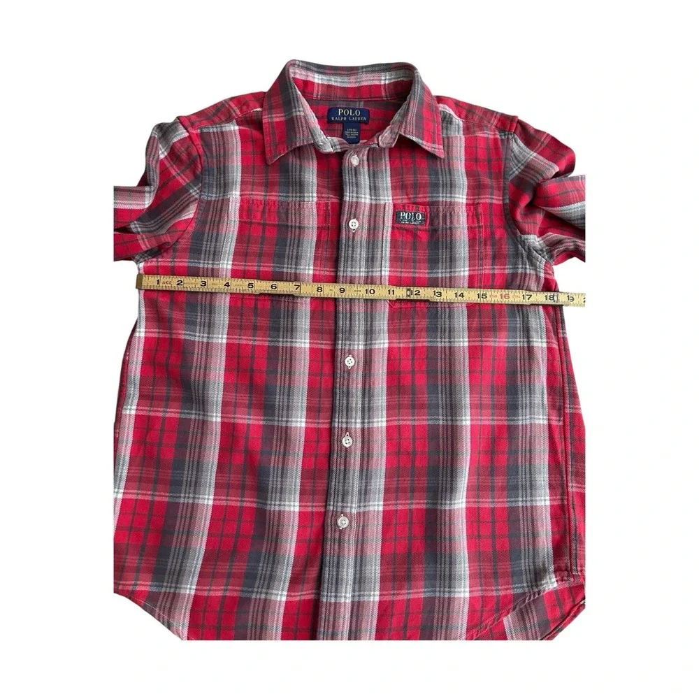 Polo Ralph Lauren Boys Shirt Size L‎ 14-16 Multicolor Plaid Casual Dress